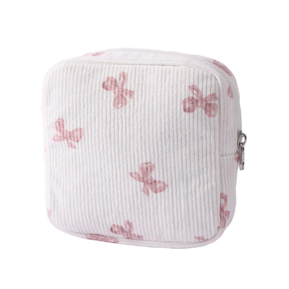 Cute Large Capacity Corduroy Travel Storage Bag Durable Cartoon Travel Wash Handbag Dustproof Corduroy Makeup Bag Home
