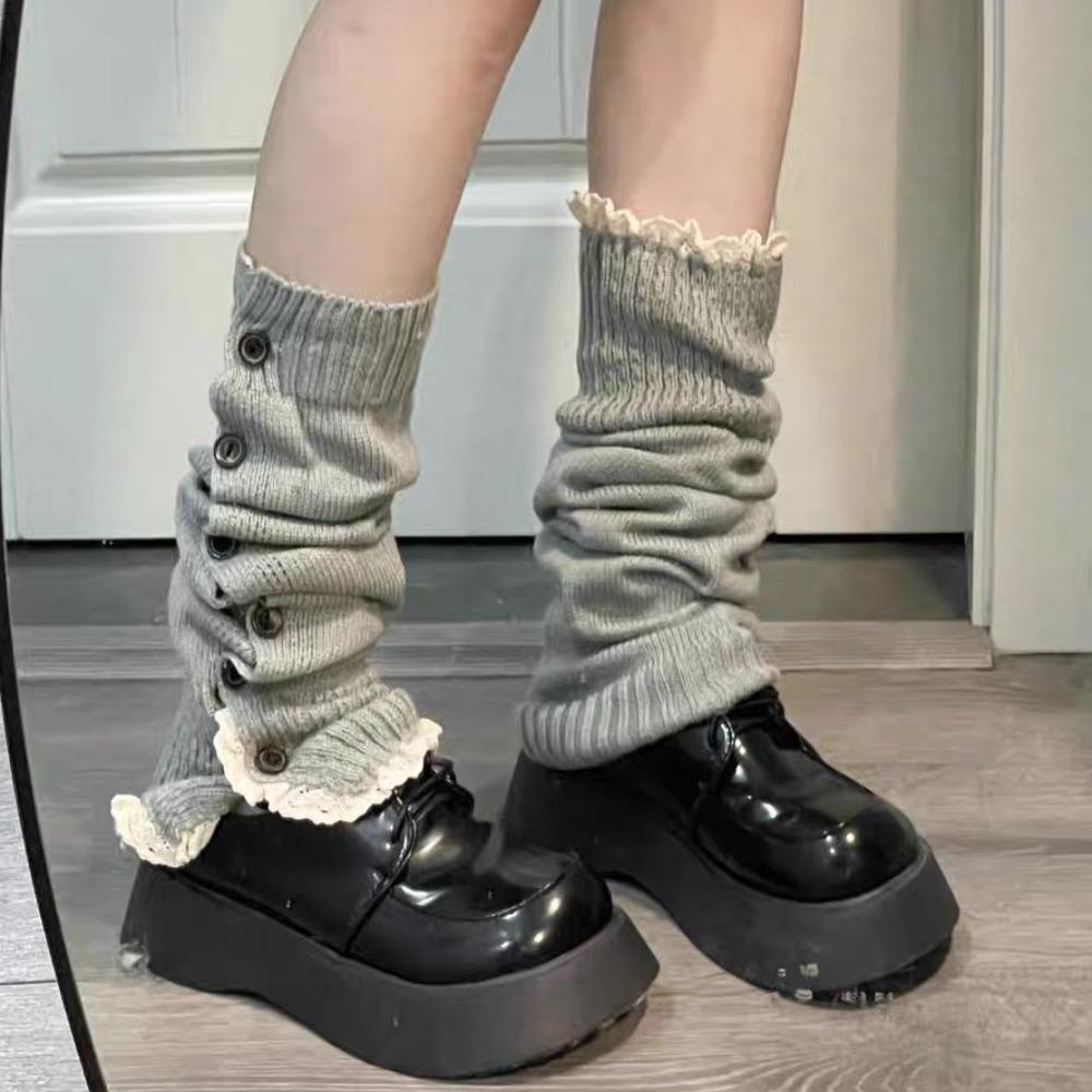 Лолита JK вязаный чехол для ног Harajuku длинные чулки-трубы мода Y2K гетры для девочек