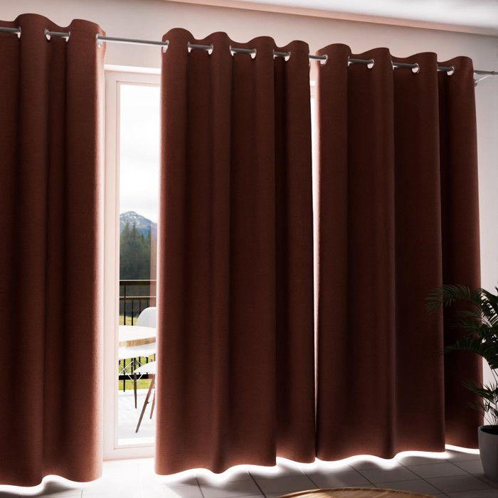 100% Blackout Eyelet Curtain 135x250 Cm ECLIPSE Saffron, by Soleil d'Ocre