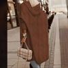 Women's European & American Cable Knit Hooded Mid-Length Trench Coat
