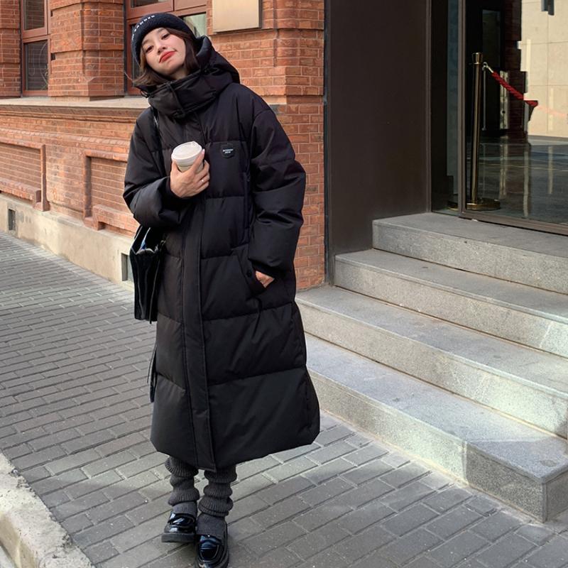 Утолщенная длинная хлопковая куртка для зимней пары, студентов колледжей, пальто выше колена - Выбор влюбленных