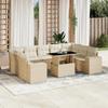 VidaXL Garden Lounge Set with Cushions 10 Pcs Beige Braided Resin 3269368