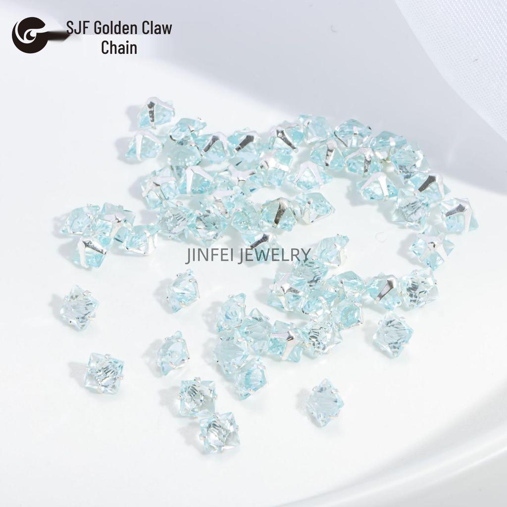 Разноцветные стразы с квадратным креплением: Прямоугольный серебристый циркон для изготовления цепочек для телефонов и бижутерии своими руками.