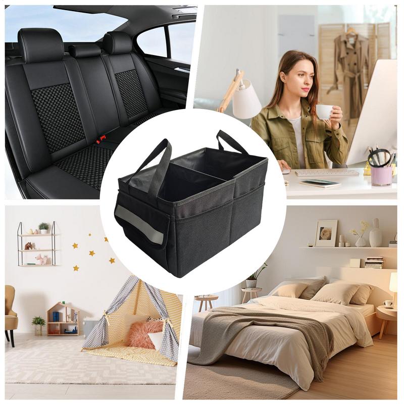 Car Trunk Organizer Waterproof Foldable Sturdy Car Organization Dust-Proof Multi-Compartment Automotive Accessories Trunk