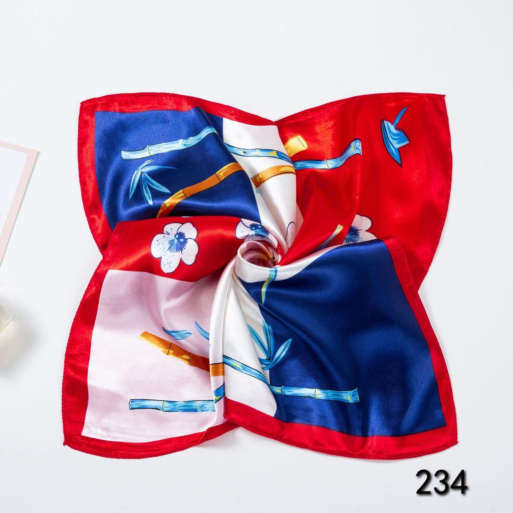 50cm Small Square Scarf Butterfly Floral Small Neck Scarf Bag Accessories Square Scarf