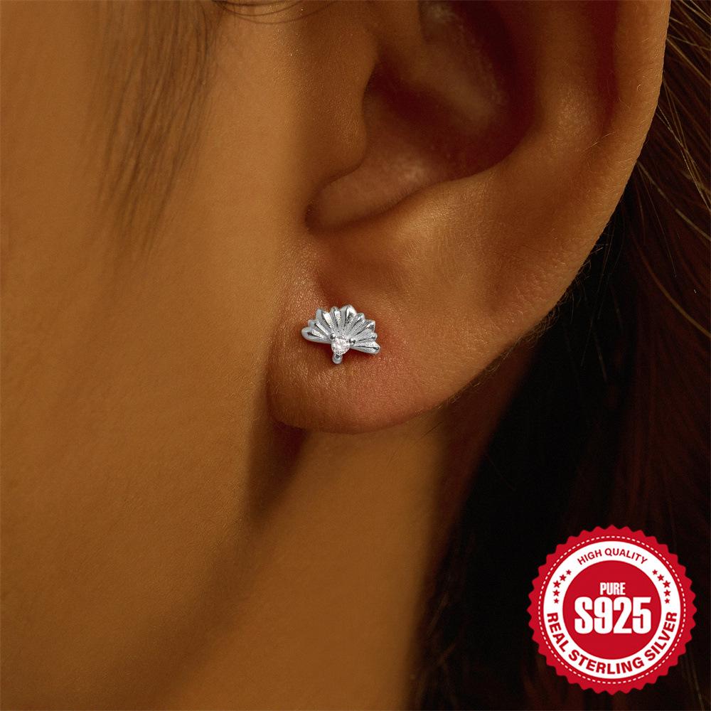 Серьги-пусеты из стерлингового серебра 925 пробы, в форме капли, треугольника, с гранатом и опалом