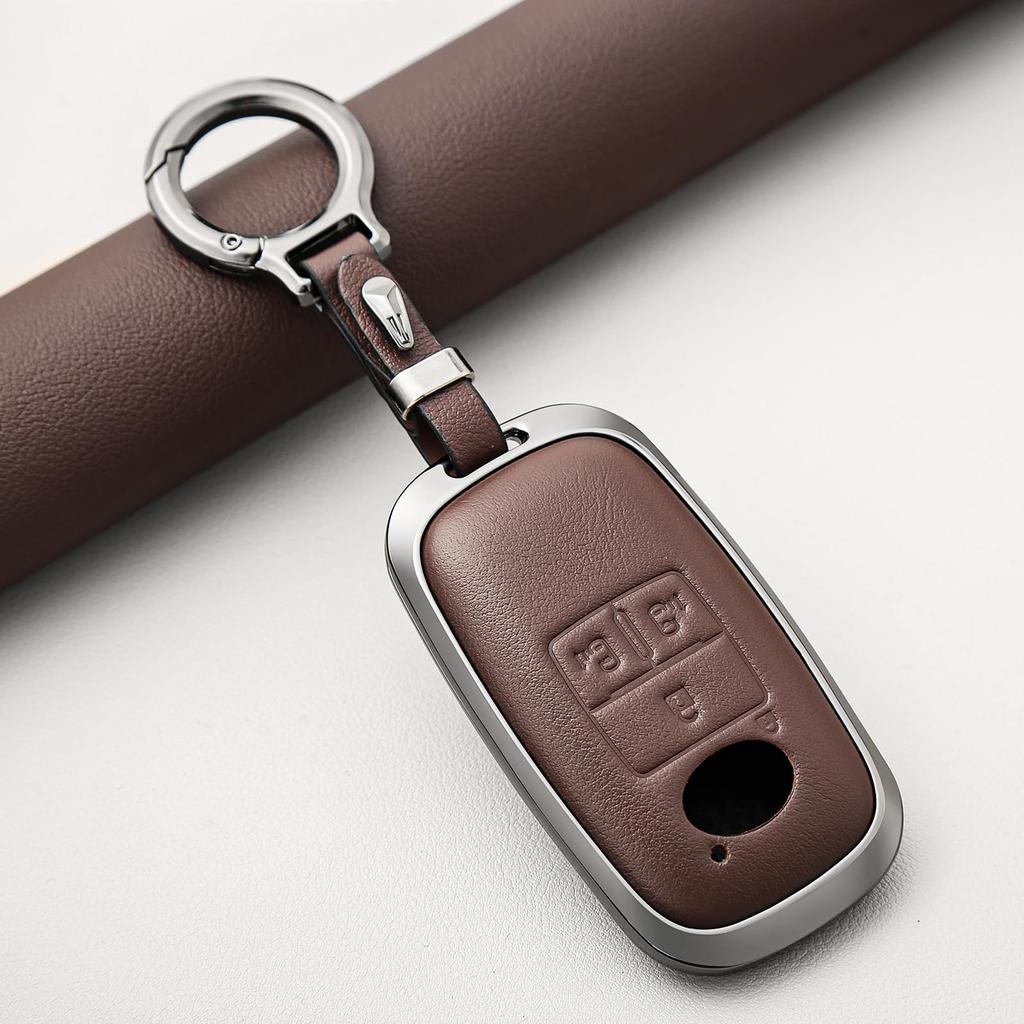 Корпус смарт-ключа OFFCURVE Daihatsu/Toyota с рамкой из цинкового сплава и чехлом из натуральной кожи. Совместим с новыми Tanto/Tanto Custom. (2019/7~)/Просторный