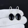 Серьги из натурального черного оникса из стерлингового серебра 925 пробы, серьги-подвески из серебра в стиле бохо, подарки для вечеринок, подарки для нее