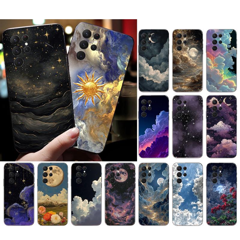 Чехол для телефона «Ночь с луной и звездами» для Samsung Galaxy S25 S24 S23 S22 S21 Ultra S24 S23 S22 S21 S25 Plus S24 S25 FE