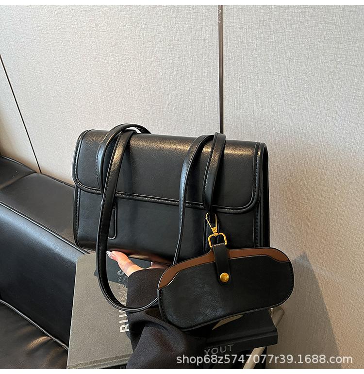 Fashion Light Luxury Simple Underarm Bag Women's 2025 New Large-capacity One-shoulder Small Square Bag Casual Retro Commuter Bag