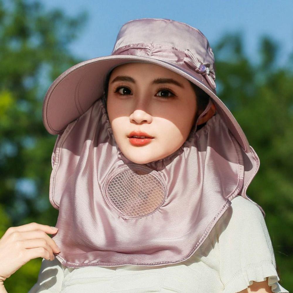 Lightweight Sunshade Sun Hat Wide Brim Neck Flap Hat Sunscreen Cap Women Picking Tea Hat Hiking