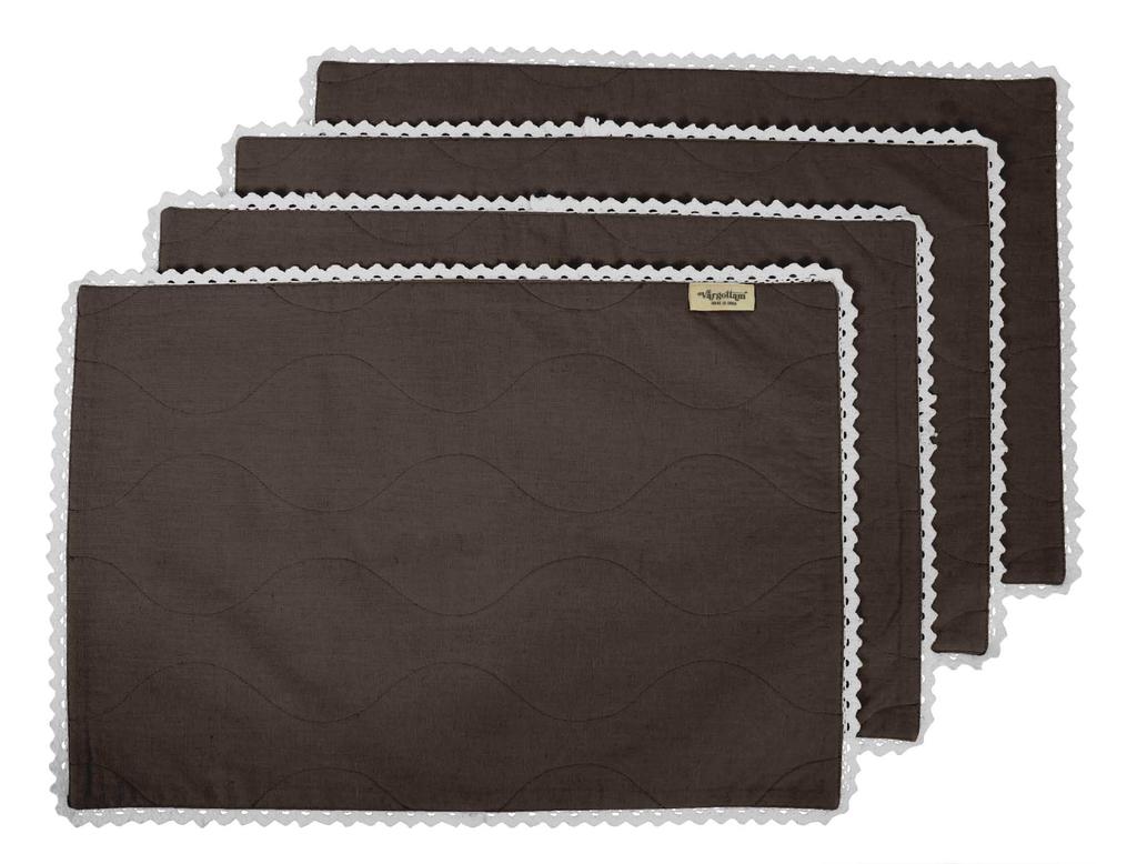 Vargottam Черный домашний декор хлопок гибкая двусторонняя ткань белые кружевные салфетки столовые коврики-набор из