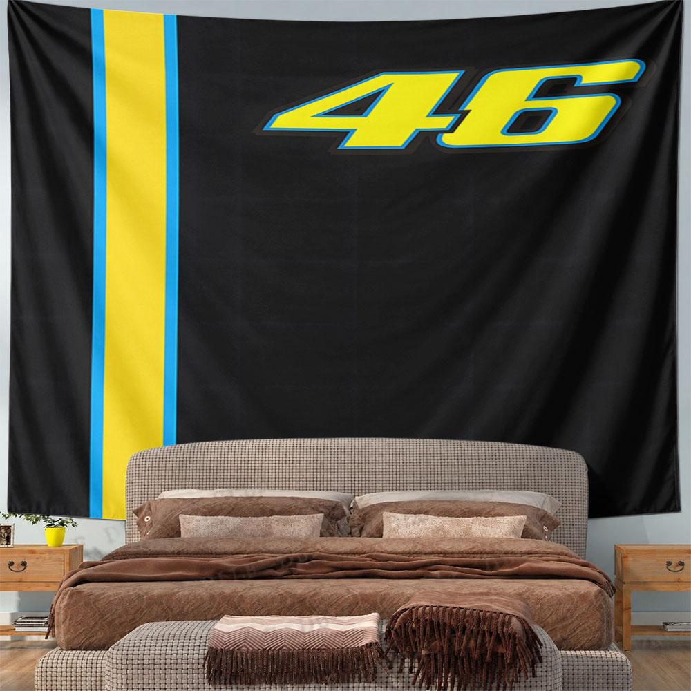 Racing Car No. 46 Pattern Tapestry, Decorative Tapestry for Bedroom and Living Room Home Decor
