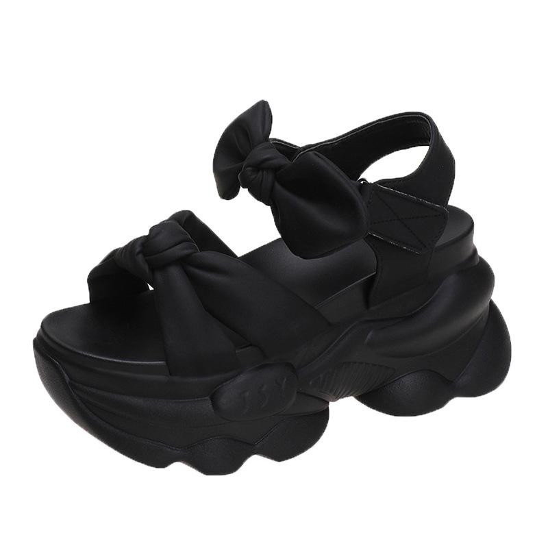 Мода Модные женские босоножки на танкетке Женские туфли на платформе Роскошная женская обувь Новые пляжные босоножки Летние универсальные Zapatos Para Mujeres