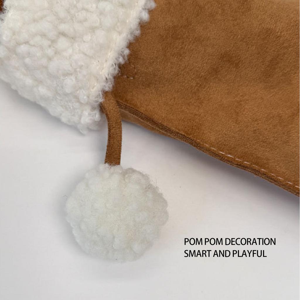 Christmas Deerskin Shoes Shape Solid Color Shoulder Crossbody Bag Cute Small Ball Ladies Shoulder Bag