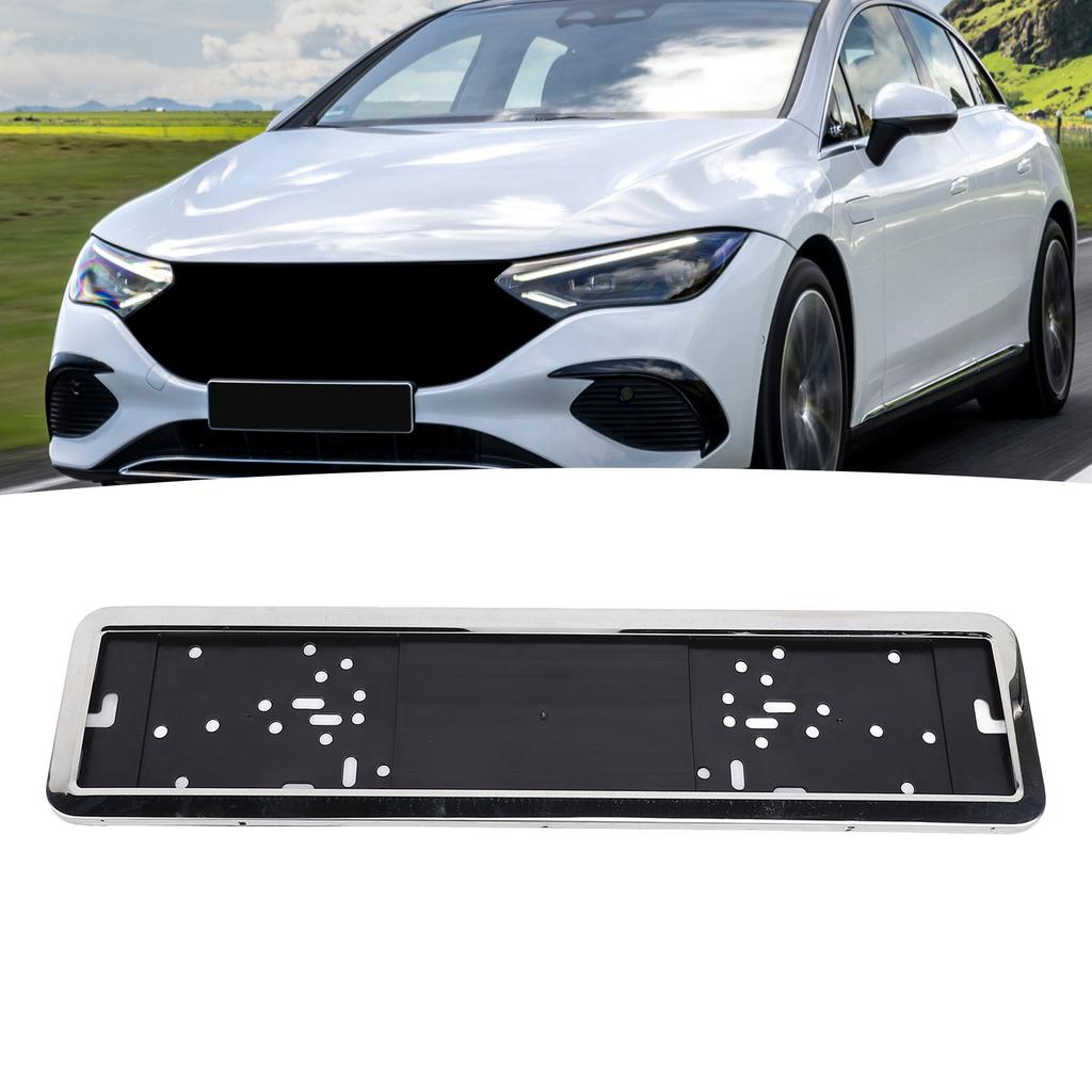 2pcs European License Plate Holder Polished Stainless Steel EU Tag Plate Mounting Bracket Universal