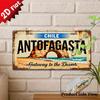 D Flat pc ANTOFAGASTA Metal Sign Outdoor Wall Art  Retro Metal Sign Desert Coast Decor Patio Wall Decor Garage Wall