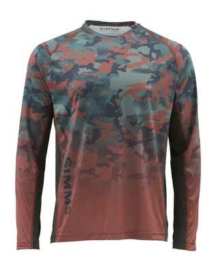 SIMMS camouflage fishing suit Luya long-sleeved crew neck T-shirt men's summer sunscreen suit quick-drying breathable fishing suit