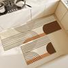 Кухонный коврик для пола Водонепроницаемый Нескользящий Маслостойкий Ковер Красочный Ретро Линия Ковер Длинный Размер Домашнее Украшение Коврики для ног Alfombra