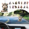2D Car Pendant Hanging Ornament With Chain Realistic Car Cat-Shaped Animal Accessories Decor Hanging Mirror Rearview Interi Y1J8