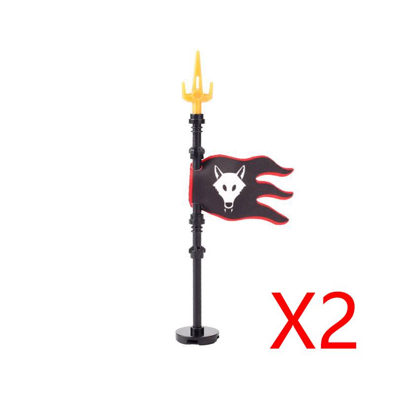 MOC Medieval Building Blocks Soldier Figures Weapons Accessories Armor Shield Flag Transport Ox Horse Mini Brick Toy Gift X010