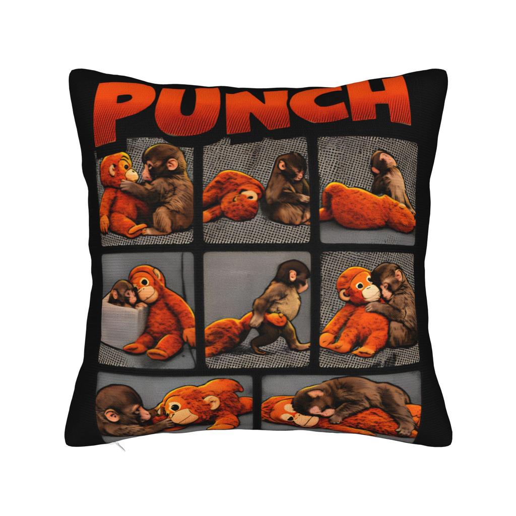 Team Punch Baby Monkey Punch Pillowcase Printing Polyester Cushion Cover Gift Pillow Case Cover Bed Square 45X45Cm
