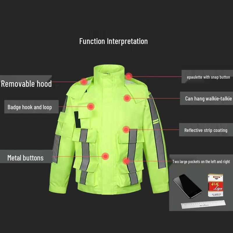 Мужской светоотражающий дождевик и брюки для безопасности на дороге