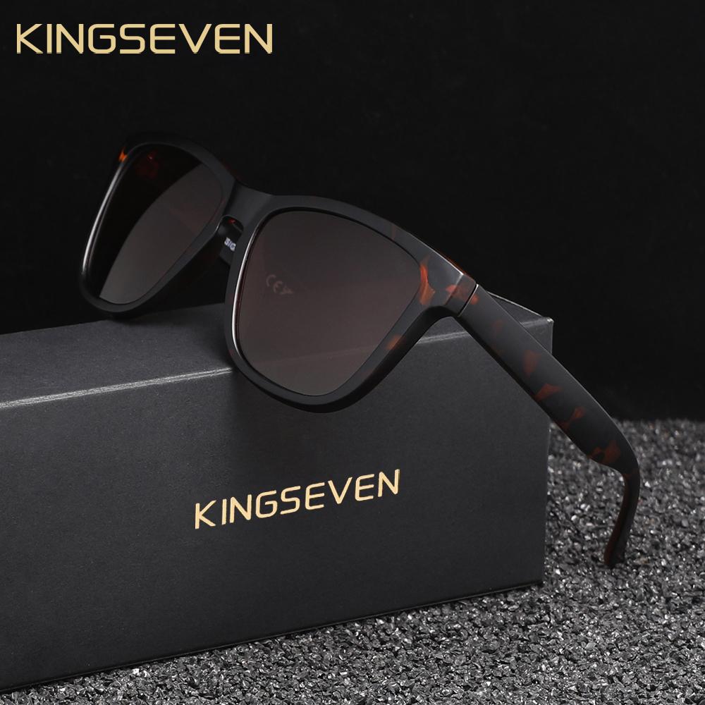 Kingseven Новые модные солнцезащитные очки для мужчин/женщин UV400 поляризованные линзы очки высокого качества классические матовые большие оправы водительские очки