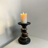 1pcs Mysterious Dark Gothic Golden Snake Candlestick Halloween Day of The Dead Home Decoration Black Gold Resin