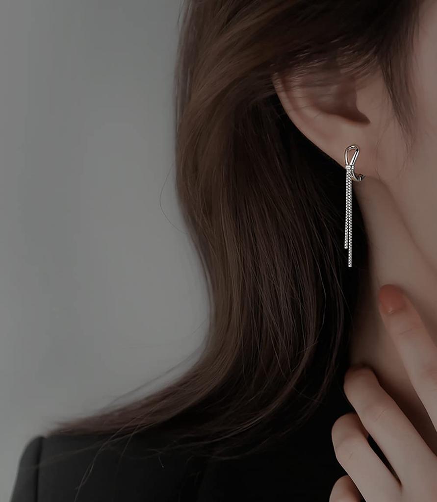 Серьги-кольца SLUYNZ из стерлингового серебра 925 пробы с кисточками для женщин, подростков, девочек, серьги-кольца с цепочкой