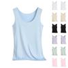 Women's Solid Color Tank Top Seamless Silk Undershirt Sleeveless Shirt