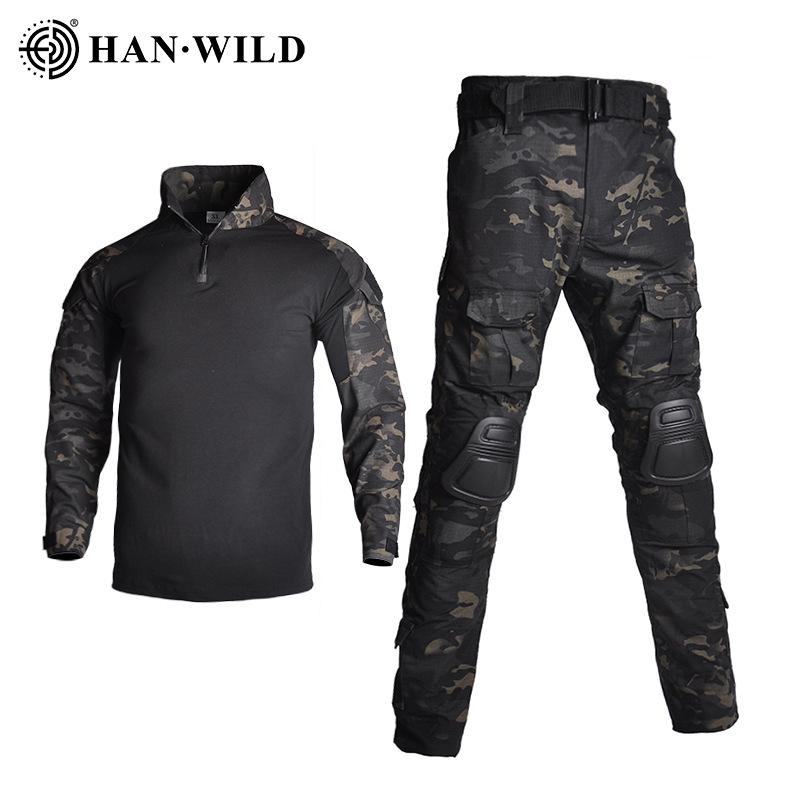 Plus-Size Tactical Camouflage Long-Sleeve Frog Suit Set (No Protective Gear)