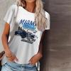 Женская летняя футболка с гоночным принтом, футболки с короткими рукавами, повседневные топы с принтом
