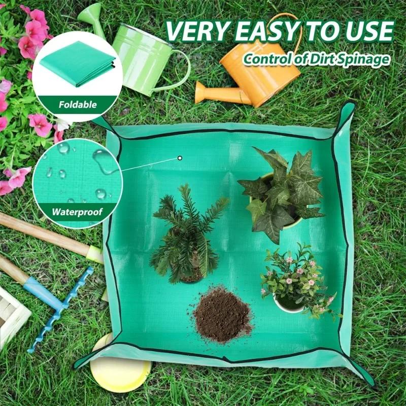 Waterproof Foldable Planting Mat Garden Mat Garden Potting Pad for Flowerpot Transplanting Mixing Soil Plant Pruning Garden Tool