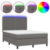 VidaXL Slatted Bed Base with Mattress and LED, Upholstered Bed, Double Bed, Adult Bedroom Interior Bed, 3135949