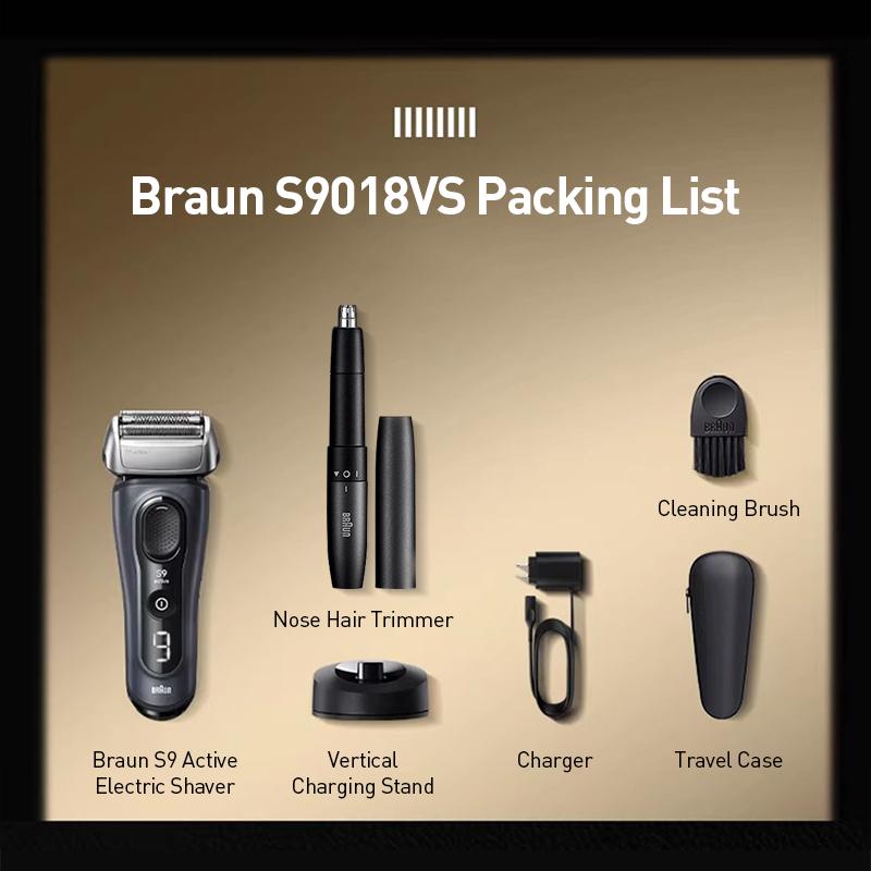 Braun Series 9 Active Shaver Magnetic Levitation Motor Sonic Gentle Vibration Technology AutoSense Intelligent Adaptation Wet & Dry Use