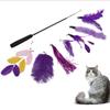 Cat Feather Toy 8PC Replacement Cat Stick With Bell Cat Feather Teaser Wand Pet Kitten Interactive Toy Retractable Fishing Road