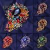 Vintage Crystal Brooch Anti-oxidation Anti-rust Alloy Lapel Pin Chic Colorful Crafted Pin Gift for Her
