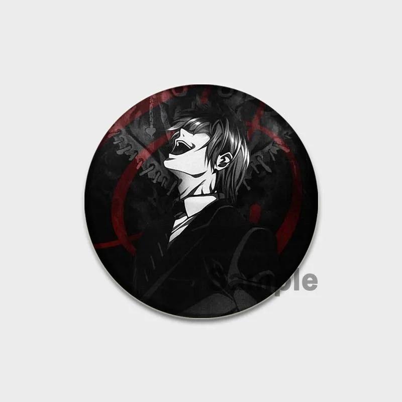 Эмалевые булавки 32/44/58MM в стиле японского аниме «Тетрадь смерти», круглая брошь, L Killer, Yagami Light, значок для косплея, рюкзаки, украшения, рождественские подарки