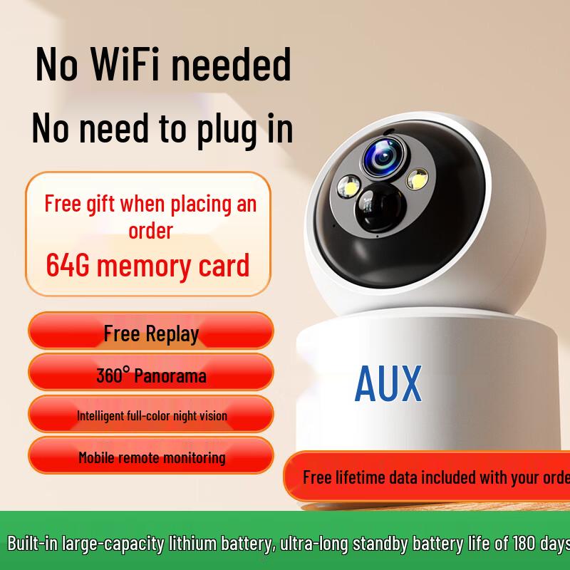 AUX 360° Smart Home Security Camera with Night Vision