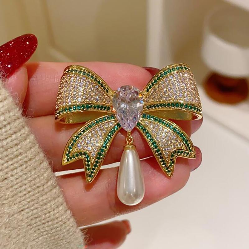 Temperament Bowknot Brooches For Women Girls Delicate Corsage Elegant Suit Pins Clothing Accessories Gifts