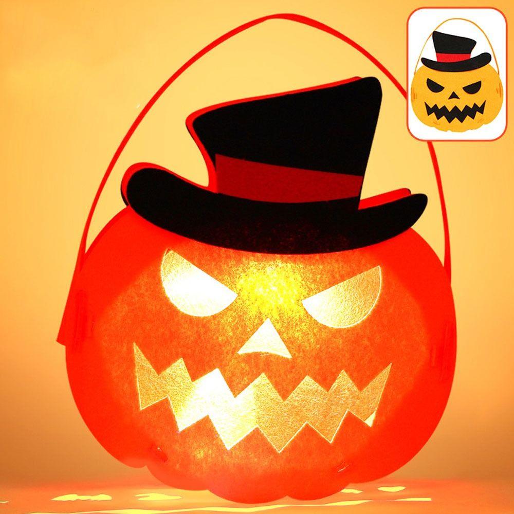 Glowing Pumpkin Lantern Reusable Halloween Ornament Halloween Light  Halloween Party Decorations
