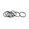 100 шт., 18 мм, круглый брелок, запасные разрезные кольца, гематит, черный как смоль
