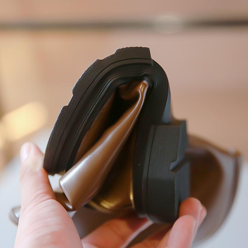 Высокие сапоги для девочек в корейском стиле, модные сапоги, элегантные, осень 2024, новые детские сапоги рыцарского размера, нескользящие детские туфли принцессы