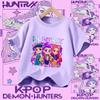 Новая Популярная Корейская Kpop Футболка Охотница на Демонов Мира Руми Зои Ханттрикс Модная Летняя Футболка для Девочек Унисекс Повседневный Топ с Коротким Рукавом