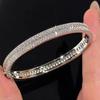 Light Luxury High-End Silver Full Diamond Square Diamond Bracelet Luxury Inlaid Diamond Exquisite Heavy Industry Luxury Temperament Bracelet