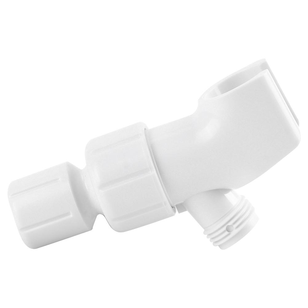 Universal White Shower Diverter Adjustable HandHeld Shower Bracket Adapter Bathroom Accessory