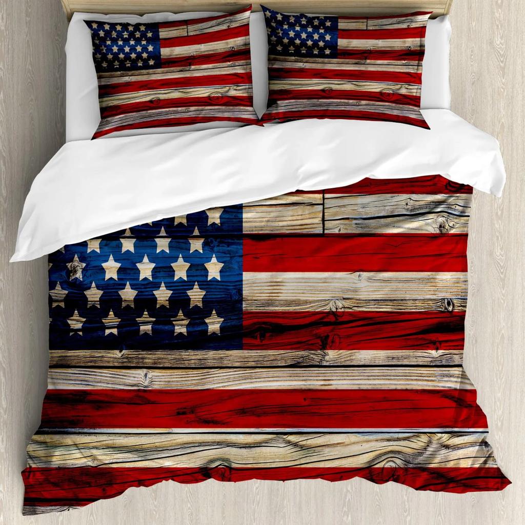 United States Duvet Cover Set Newspaper New York with Texts Lipstick Vintage Bedding Set Double Queen King Polyester Qulit Cover