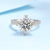 Passed Diamond Test 1CT Sterling Silver Moissanite Rings 14K White Gold D Color Fashion Flower Wedding Ring Romantic Jewelry