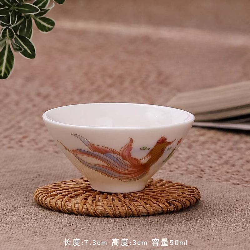 Овечий жир нефрит белый фарфор маленькая чайная чашка керамическая бытовая чайная чашка заваривание одинарная чайная пиала